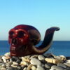 Tobacco Smoking Pipe - Neanderthal Skull - Briar Wood by Oguz Simsek