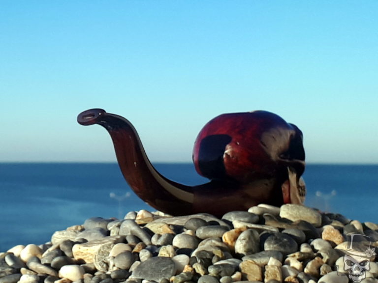 Tobacco Smoking Pipe - Neanderthal Skull - Briar Wood by Oguz Simsek