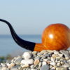 M-197d-01 Briar Wood Tobacco Pipe Angry Face Emoji 😠