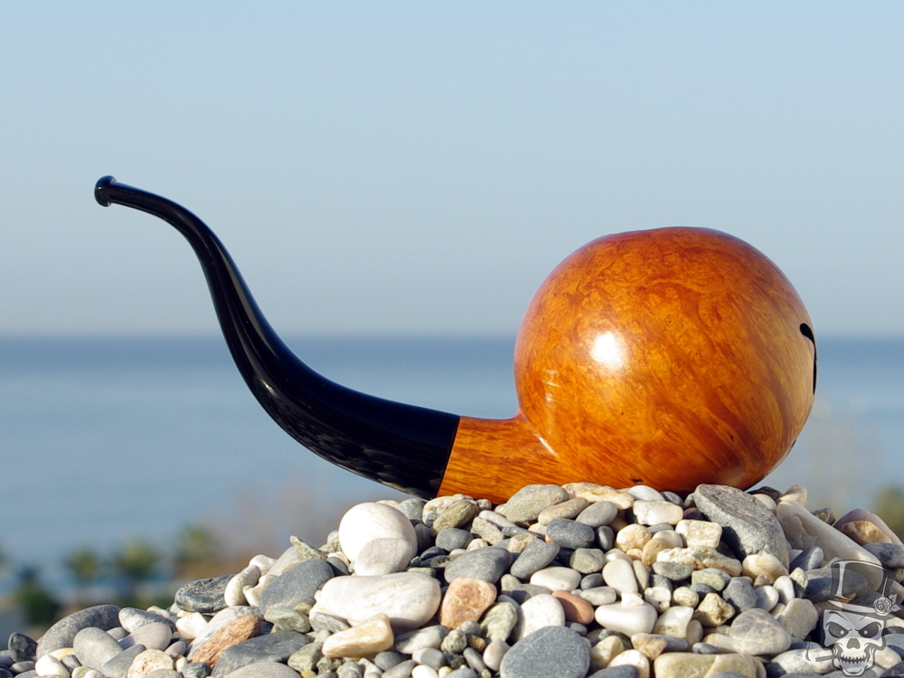 Briar Wood Tobacco Pipe of Angry Emoji Face Fine Art Pipes