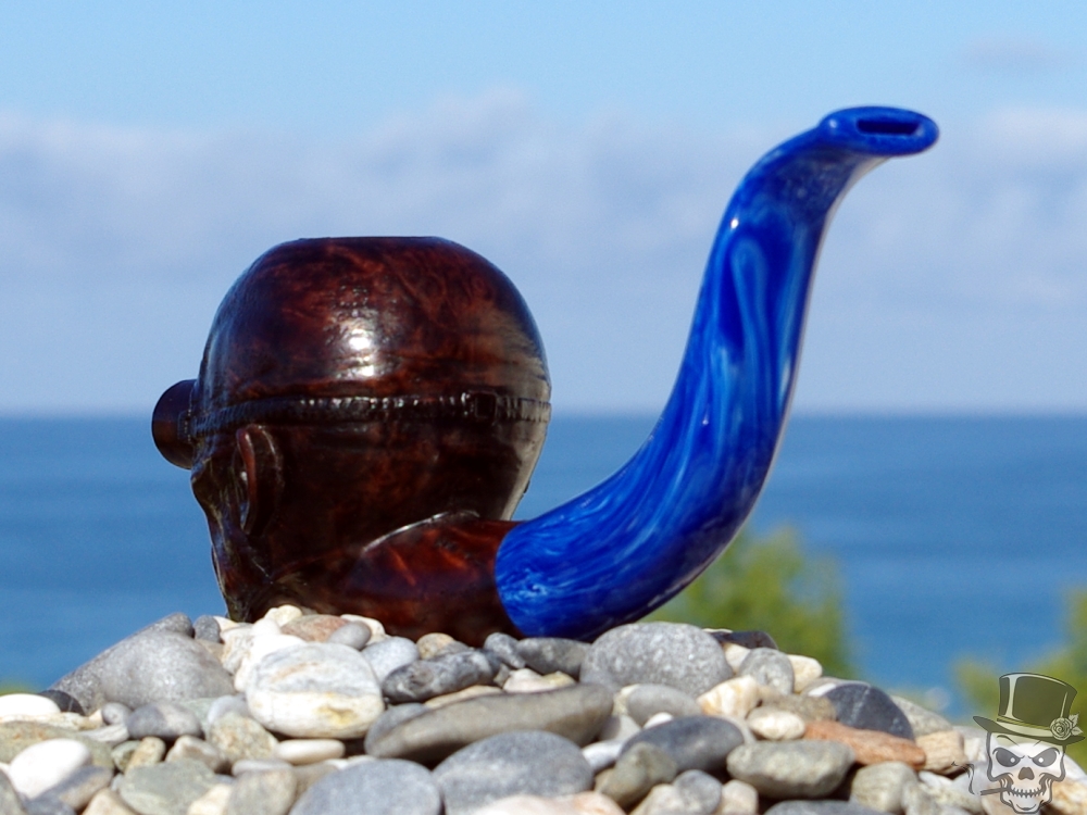 Briar Wood Portrait Tobacco Pipe Bust of Mr. Freeze Fine Art Pipes