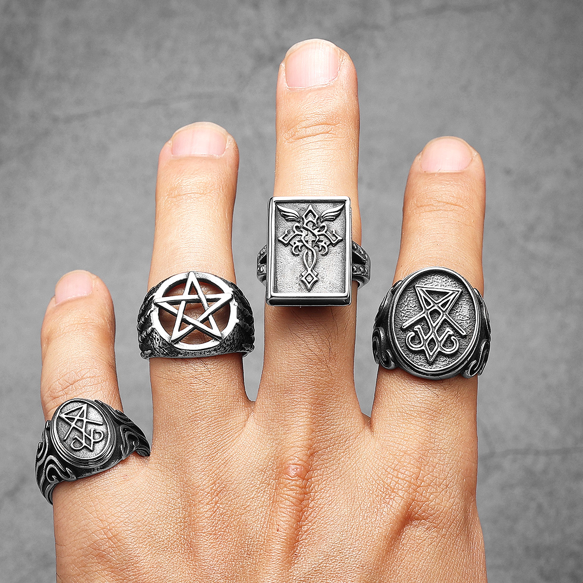 Sculpt Rings™ Lucifer Devil Satan Men Stainless Steel Punk Ring